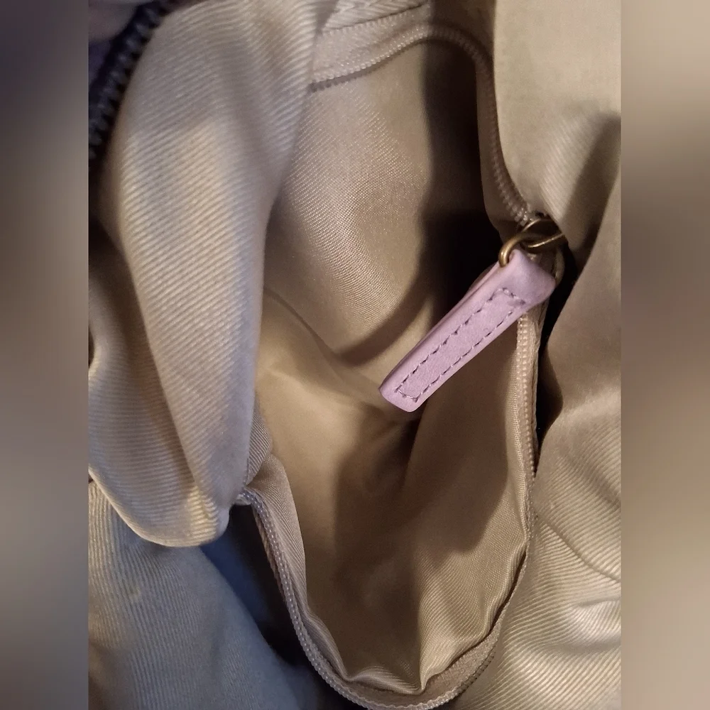 EUC American Leather ALC Jordan Purple Boho Causal Neutral Messenger Purse Bag
